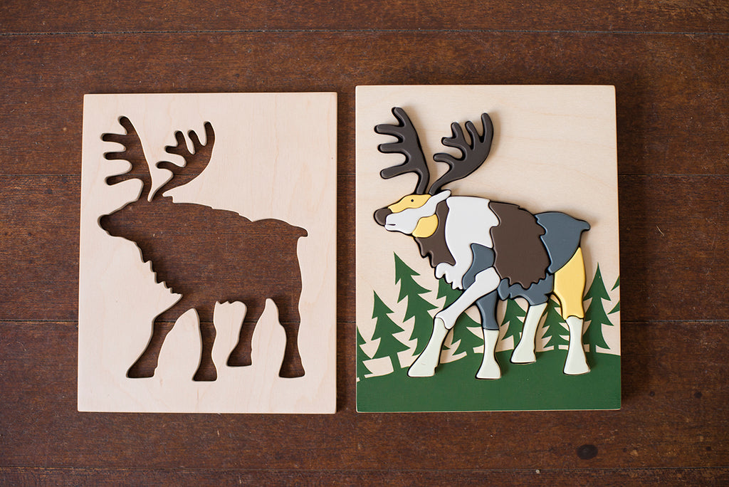 動物拼圖（獅子／麋鹿／北極熊）