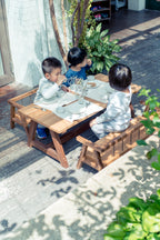 Kids Dining Table & Arm Bench Set